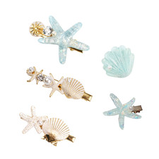 Shell Pearl Starfish Hair Clip Set for Women Girls, Princess Alligator Hair Clip