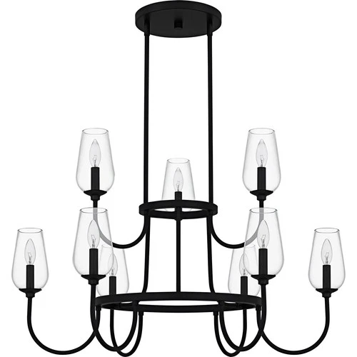 Matte Black  Chandelier from the Viscount Collection - Picture 2 of 6