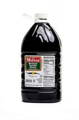 Molina Mexican Vanilla Blend Extract 133.3 FL Oz 4000ml Bottle Keto Latin Americ