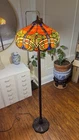 Amora Tiffany Style Stained Glass Floor Lamp 62” Art Nouveau Vintage Decor