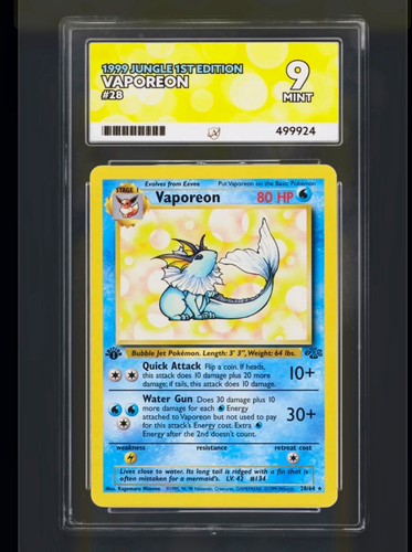 Vaporeon (1st Edition) graded ACE 9 for sale on eBay