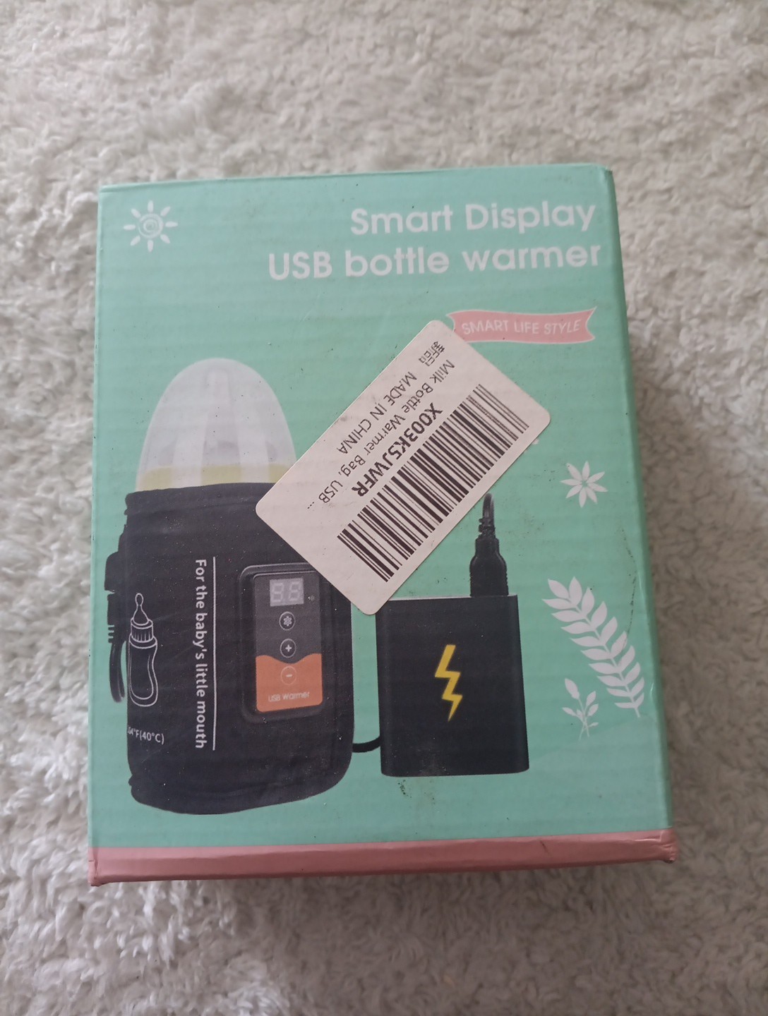 USB Baby Bottle Warmer Heater Travel Cup Milk Thermostat Portable Insulated Bag