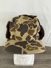 Vintage Camo Trapper Hat Thinsulate Insulated Ear Flaps Made in USA Size Large