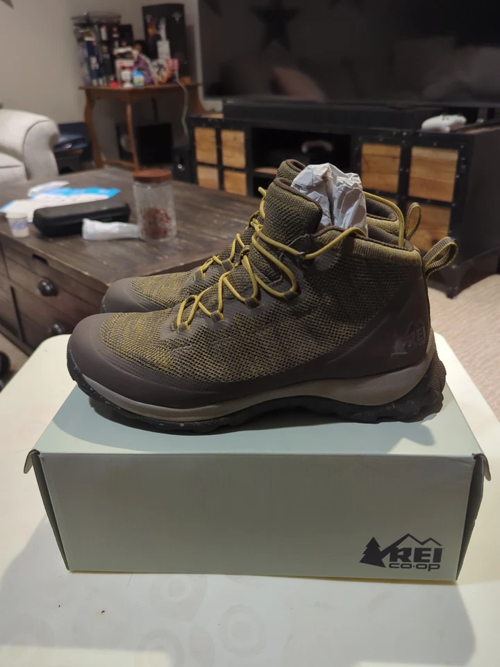 REI Co-op Flash Hiking Boots Womens Size 11 EUR 43 Bark Moss Brown Waterproof - Image 4 of 4