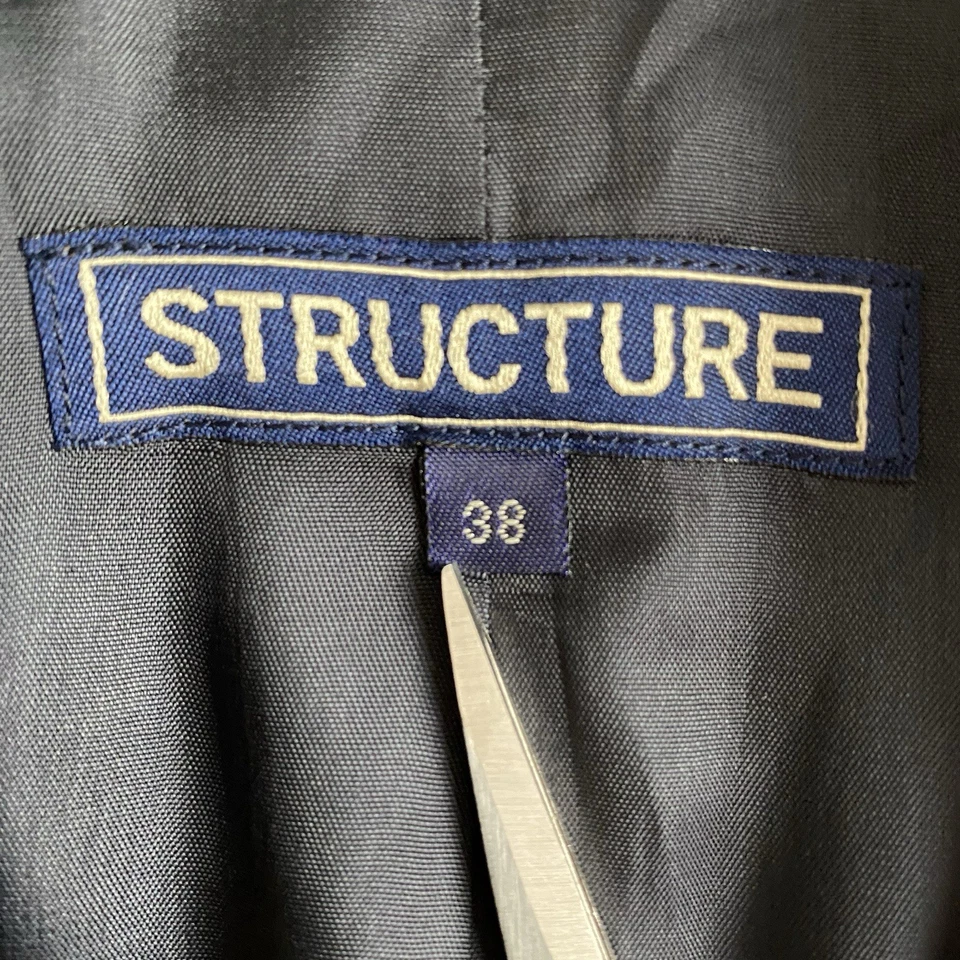 Structure Mens Linen Single Breasted Blazer Sz 38 Beachy Old Money Quiet Luxury - Image 3 of 4