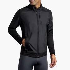 Brooks® Men's Small Fusion Hybrid Jacket in Black - $150