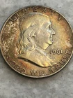 1961 d franklin half dollar Rainbow Toning