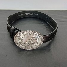 NOCONA BELT N4421801 Child / Youth 20" Ostrich Print 2-tone W/ Bull Rider Buckle