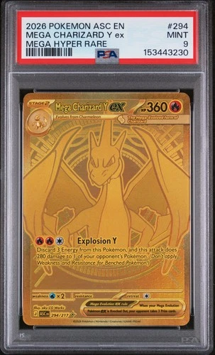2026 POKEMON ASC EN-ASCENDED HEROES MEGA HYPER RARE MEGA CHARIZARD Y EX PSA 9