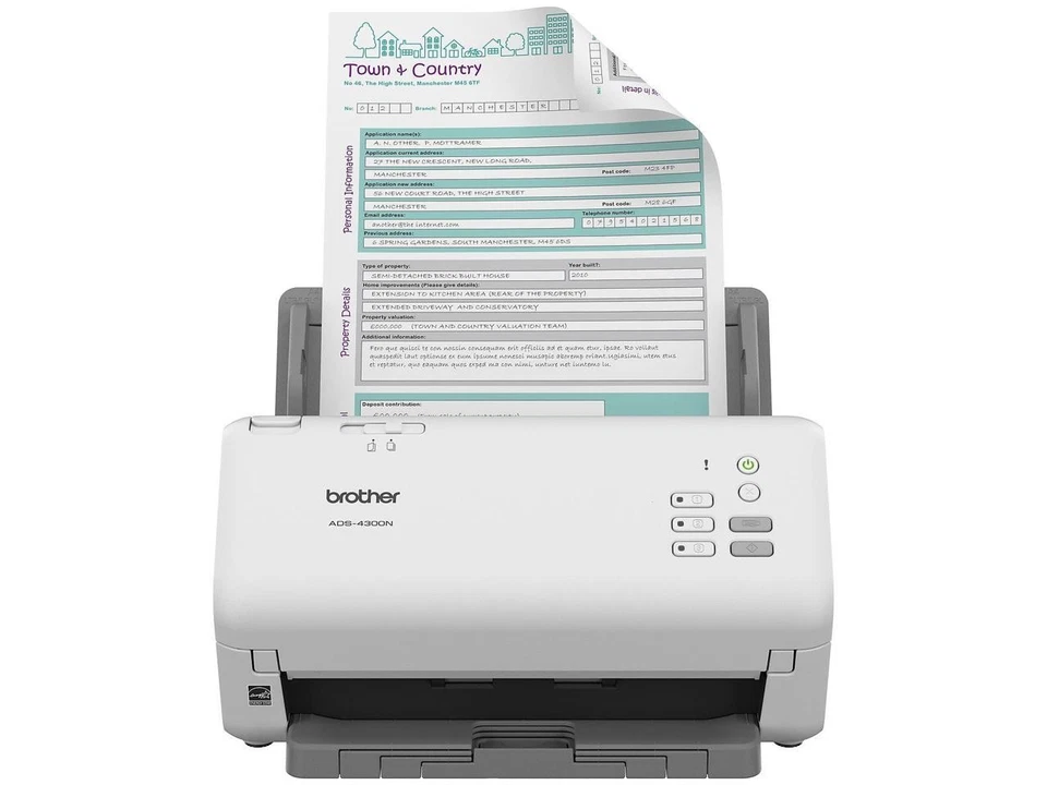 Brother ADS4300N Dual CIS 600 x 600 dpi Sheet Fed Professional Desktop Scanner - Image 2 of 4