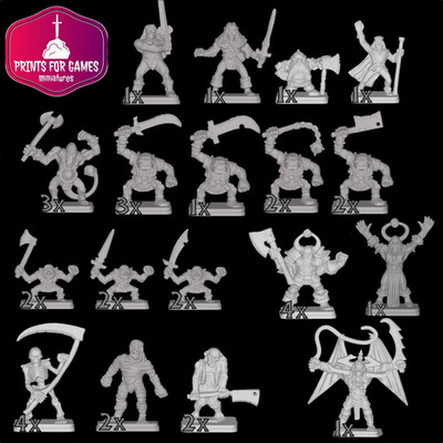   KLASSISCHE SETS   Hexer Oger Mocar   Figuren Minis 3D für Tabletops HeroQuest