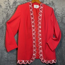 Vtg Louise Ricci Sequin Rhinestone Blazer 16 Eve Holiday Christmas Valentine