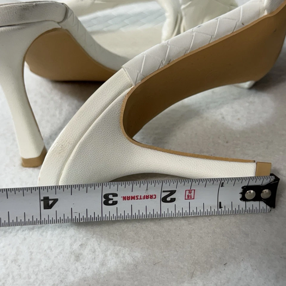 Босоножки Wild diva Lounge женские размер 6,5 белые на высоком каблуке тканые с открытым носком  - Изображение 2 из 4