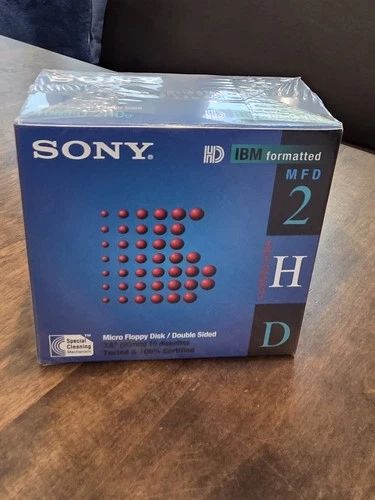New Sony 2HD IBM Formatted 1.44 MB 3.5'' Diskettes 10 Computer Floppy Disks NOS