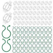 200 Pcs Plant Support Clips, 2 Types in 1 Pack, Plastic Garden Clips for Toma...