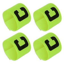 4 Pcs Soccer Captain Armband, Nylon Protective Arm Badge (Green 11.8 x 2.8-Inch)