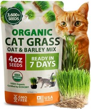 Organic Cat Grass Seeds set Oat  Wheat Grass Seed Mix for Pets 1Pk