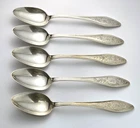 (5) Towle MARY CHILTON ENGRAVED 7 3/8" Dessert/Oval Soup Sterling Spoons - 208g