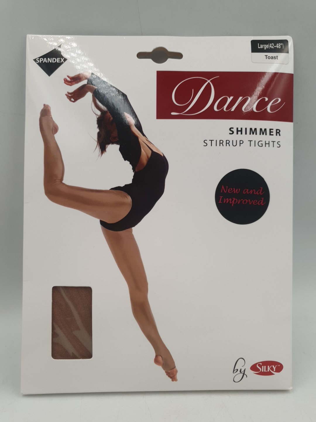 Silky Dance Shimmer Stirrup Tights Large Toast Ballet Gymnastics Lycra 42-48""