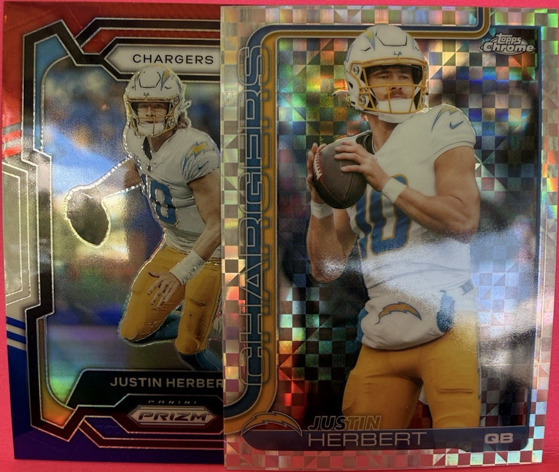 Panini Prizm & Topps Chrome 2023 Justin Herbert Chargers #158 Lot 2