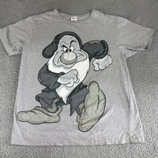 Vintage Grumpy Shirt Disney Store Snow White 7 Dwarves Cartoon Graphic Gray Med