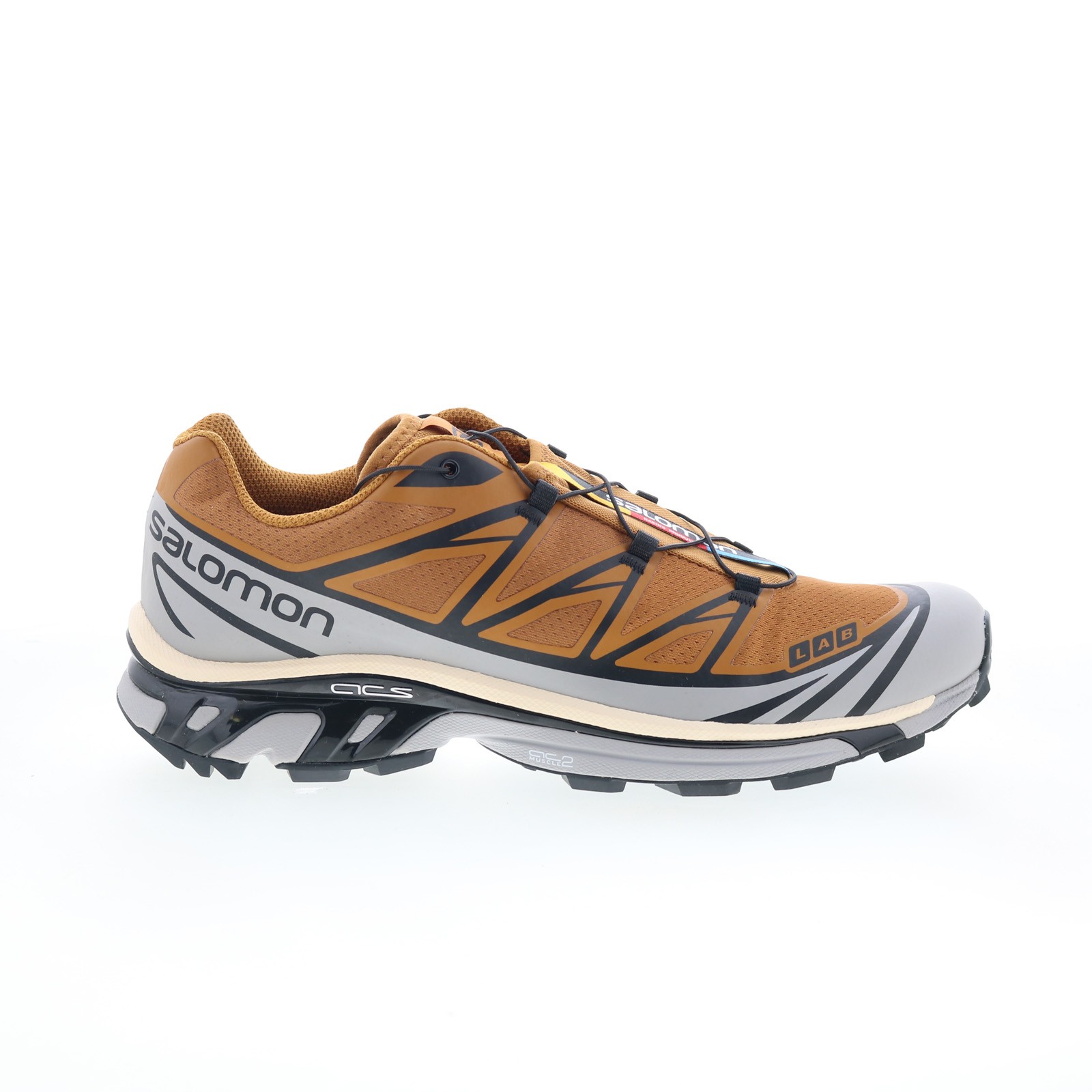 Salomon XT-6 Mens Brown Canvas Lace-Up Lifestyle Sneakers L47136500