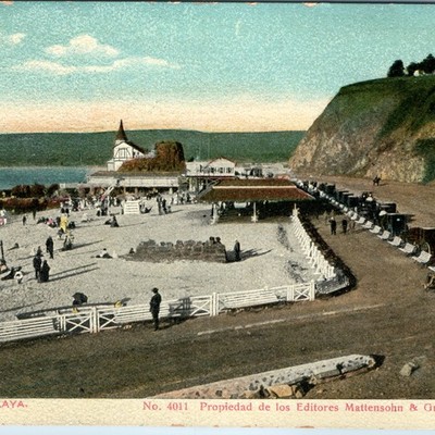 c1910s Vina del Mar Playa Miramar Chile Postcard Mattensohn Grimm Carriage