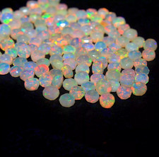 4-5mm Natural Ethiopian Fire Opal Faceted Roundel Opal Loose Beads Opal Gemstone