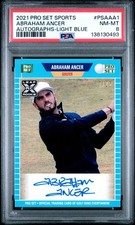 2021 LEAF PRO SET SPORTS AUTOS LIGHT BLUE #PSAAA1 ABRAHAM ANCER 7/25 PSA 8 AUTO