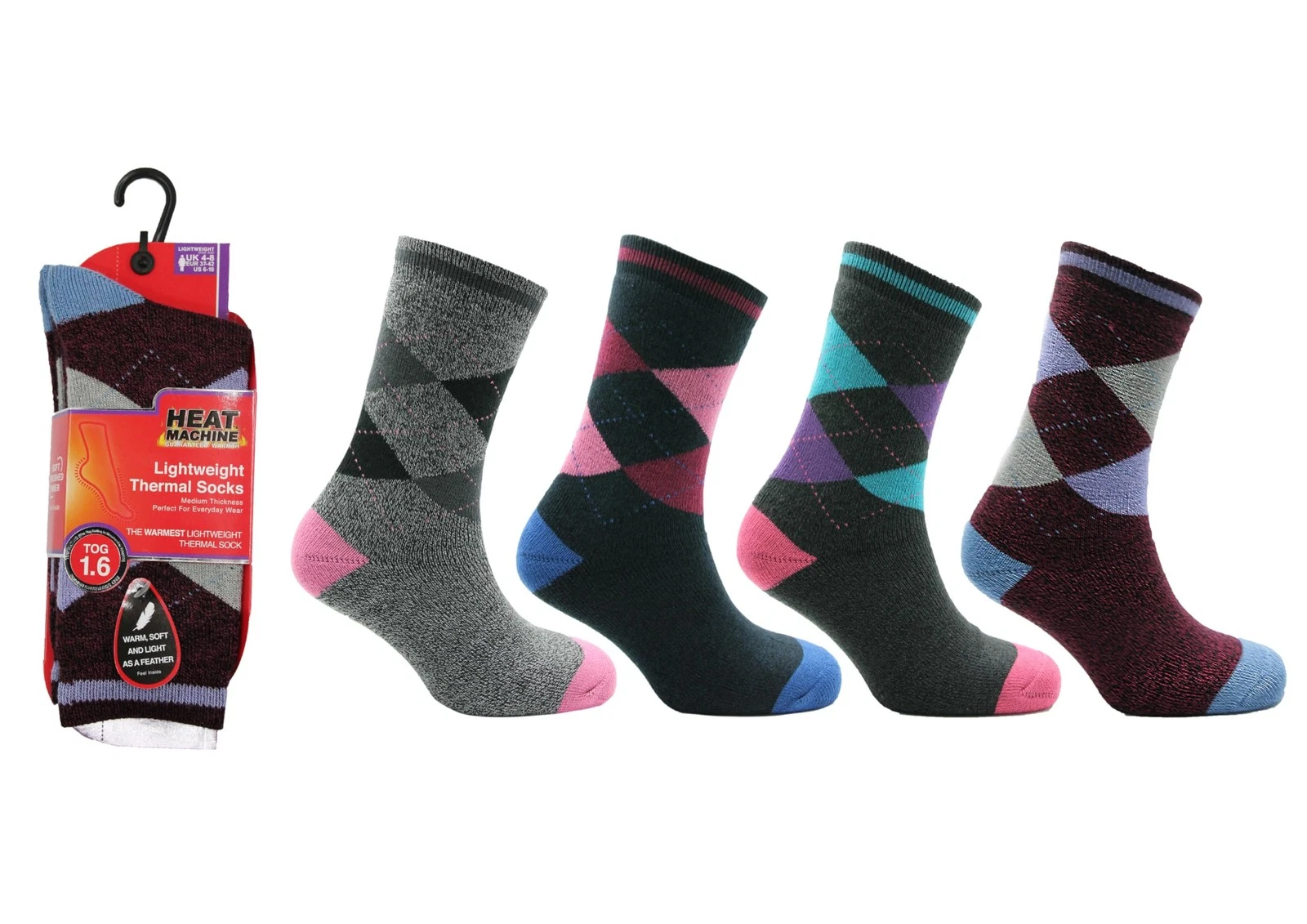 Ladies Thermal Lite Socks 3 Pairs Lightweight, Soft & Cosy Everyday Boot Socks