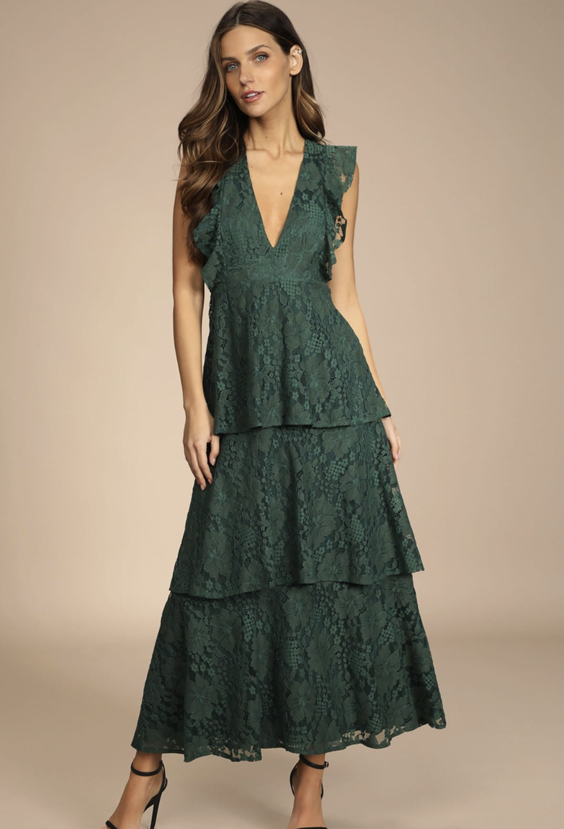 NWT Lulus Molinetto Forest Green Lace Ruffled Tiered Sleeveless Maxi Dress | eBay NWT Lulus Molinetto Forest Green Lace Ruffled Tiered Sleeveless Maxi Dress | eBay