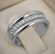 Silver Plated Shiny Ring For Christmas Gifts 2 Ct CZ Gorgeous Tiny Promise Band
