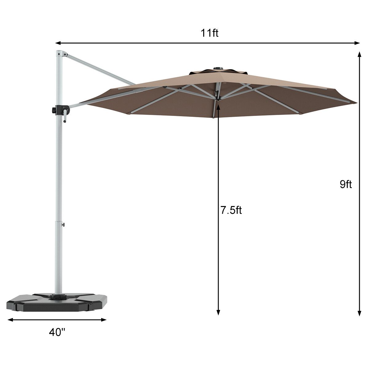Better Homes And Gardens 11ft Offset Umbrella Grout Grey Patio Umbrella For Sale Online Ebay