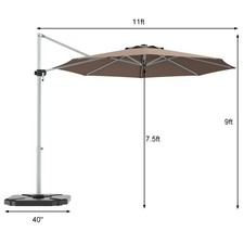 Coral Coast 11 Ft Steel Lighted Offset Olefin Patio Umbrella Amp Base For Sale Online Ebay