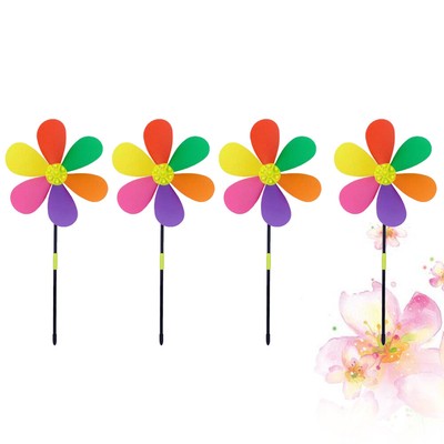  4 Pcs Bunte Windmühle Windradspielzeug Aus Kunststoff Garten Pinwheels Spinner