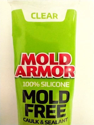MOLD ARMOR Mold Free 100% Silicone Caulk & Sealer, 5.5oz, Lot of 2