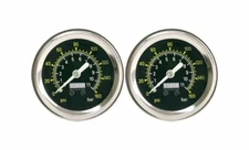 2 Pack Viair 90085 Single Needle 1.5" Dia Air Gauge Black Face 160 PSI Air Ride