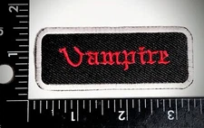Vampire Patch Iron On Sew On Embroidered Red on Black High Quality Fast Shipping