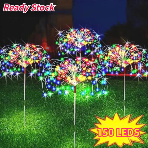 150LED Solar Firework Lights Waterproof Path Lawn Garden Christmas Decor Lamp US - Picture 4 of 47