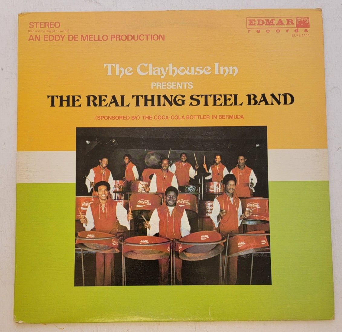 The Real Thing Steel Band "Clayhouse Inn Bermuda Edmar ELPS-1111 LP Album vinyl