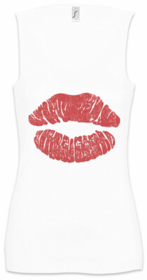Kiss Lips Damen Tank Top Kisses Red Lips Love Sweet Cute Cutie Sweety