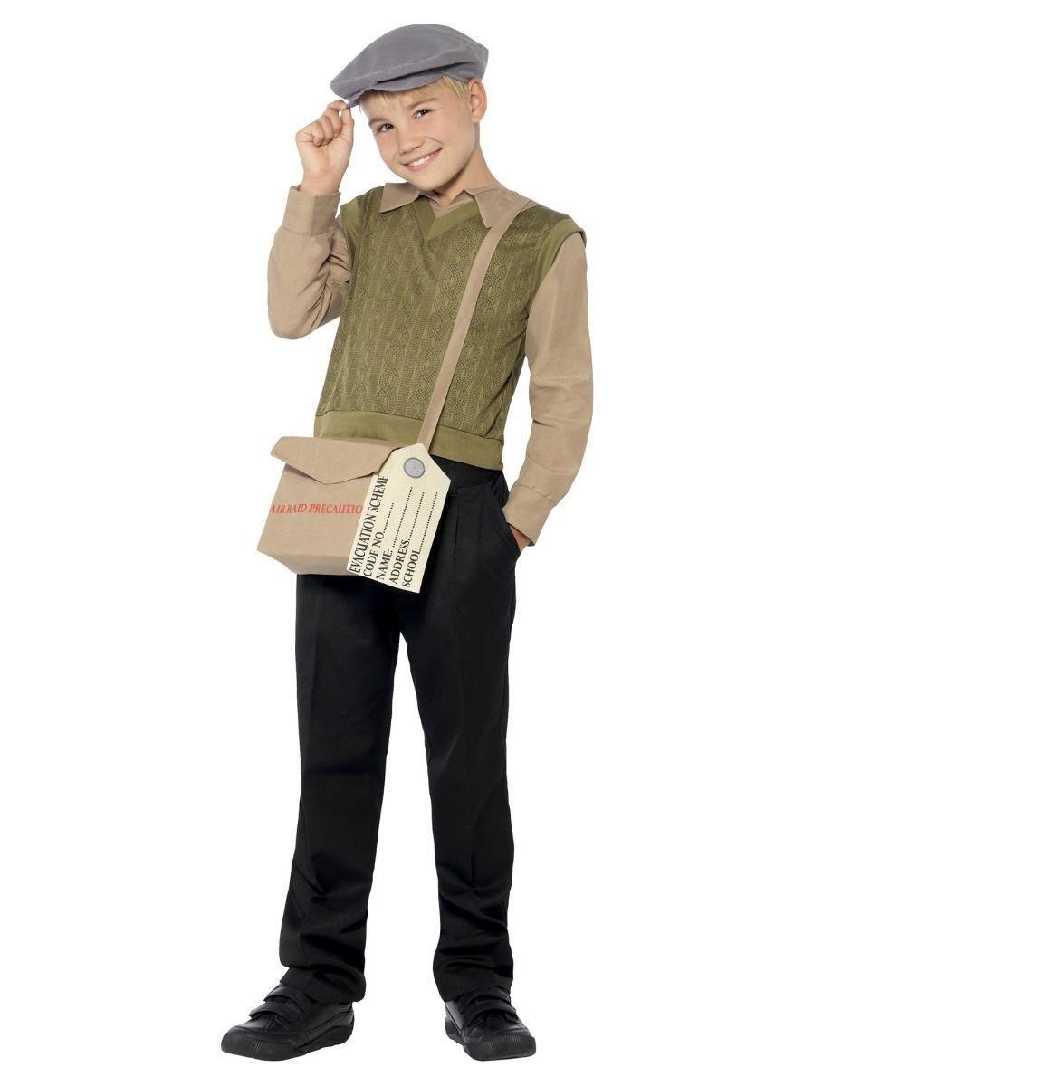 Child World War II School Boy Fancy Dress Party Costume Kit UK