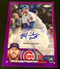 2023 Chrome #AC-MMA Miles Mastrobuoni Autograph Purple Refractor RC 14/250 Cubs