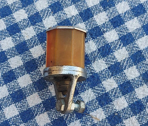 Feu Arrière Laiton Nickelé Pour Vélo Ancien - Verre D'époque - Cycles Vintage Old Bike