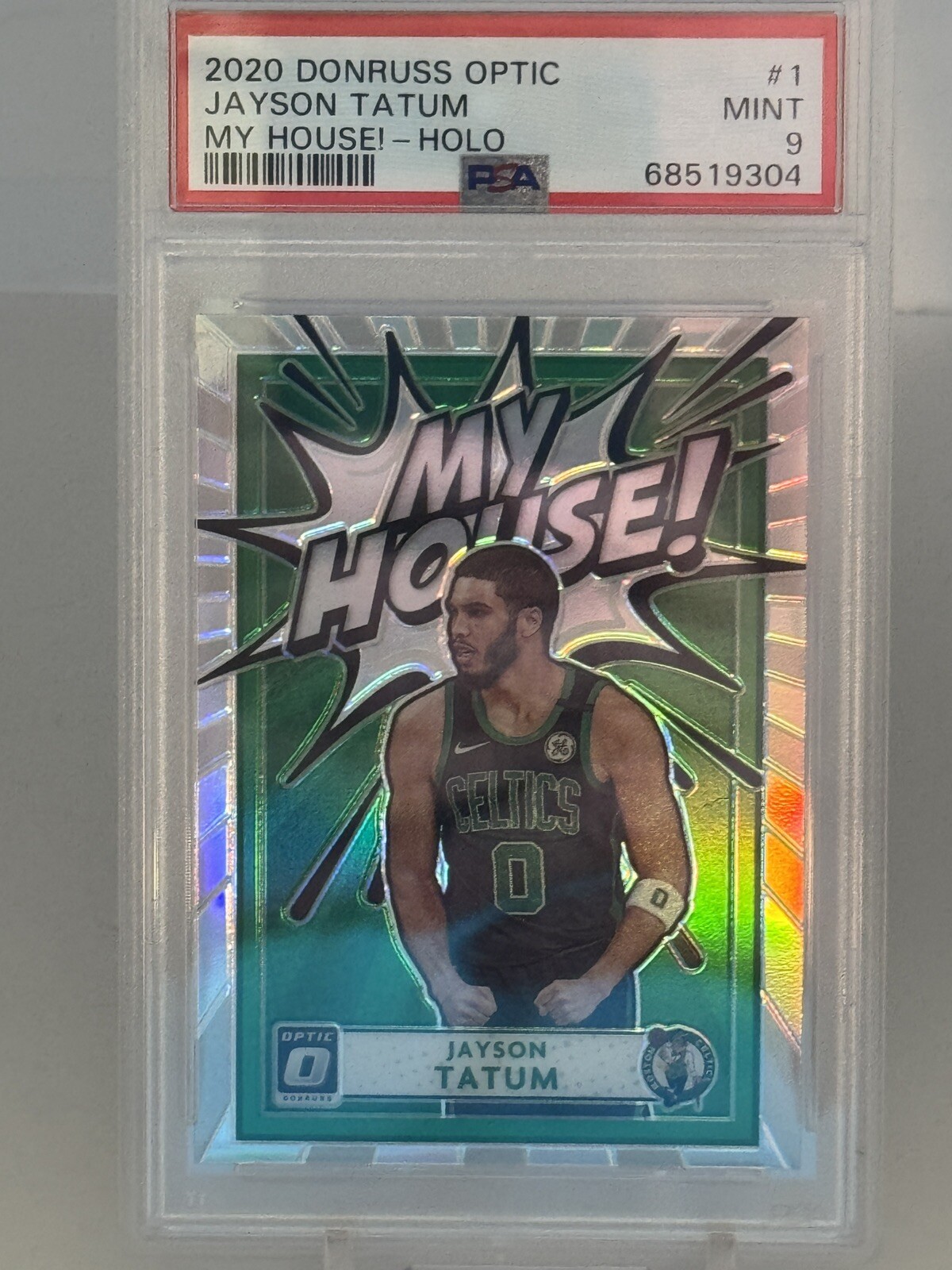 Jayson Tatum 2020-21 Panini Donruss Optic My House! Holo #1 Celtics PSA 9