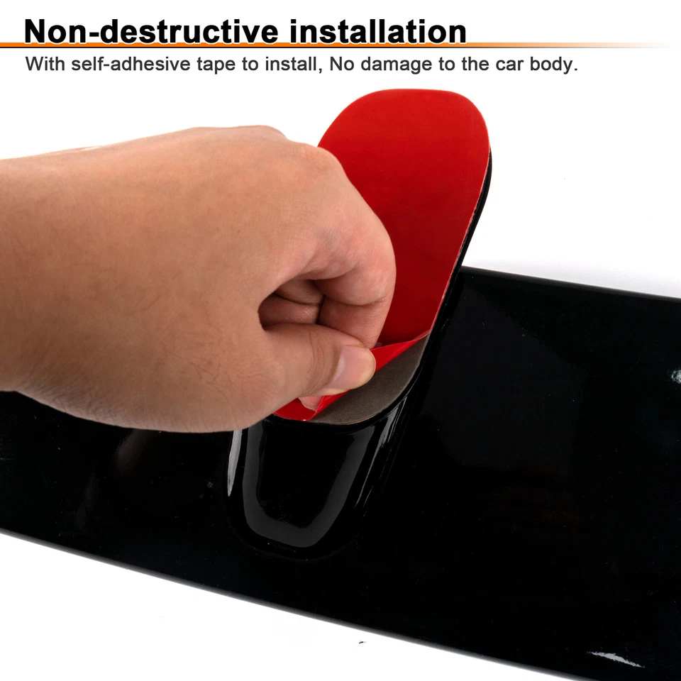 For Hyundai Elantra Rear Trunk Spoiler Wing TRD Style Rear Lip Glossy Black - Image 4 of 4