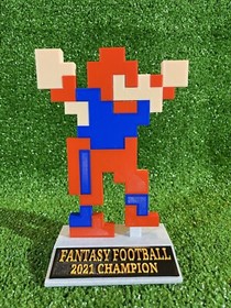 Tecmo Super Bowl NES Fantasy Football Trophy Retro 8 Bit Figures