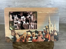Walt Disney Parks World Resort Wooden Photo Frame Mickey Mouse Friends 4 x 6"