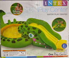 Rare Intex Inflatable Swimming Pool Alligator Play Center w/Sprayer 2014 NEW 8'