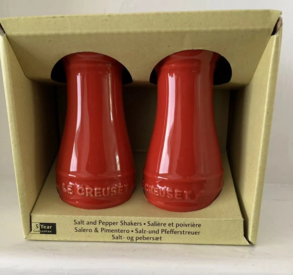 Le Creuset Salt And Pepper Shakers - Red (BNIB)